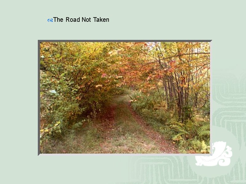 The Road Not Taken